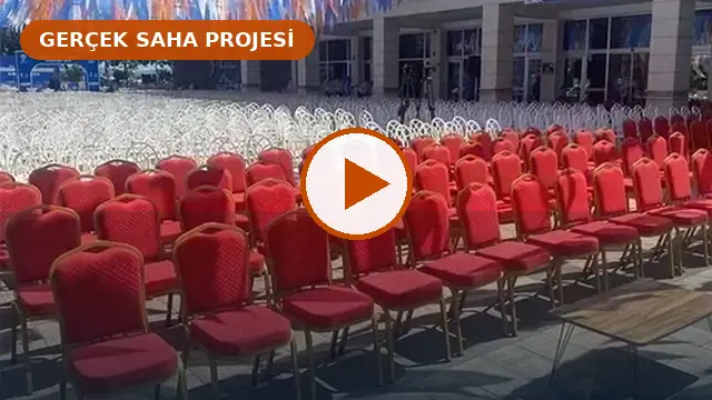 Hilton Sandalye ve Dikdörtgen Masa Kiralama Hizmetimiz gerçek saha videosu