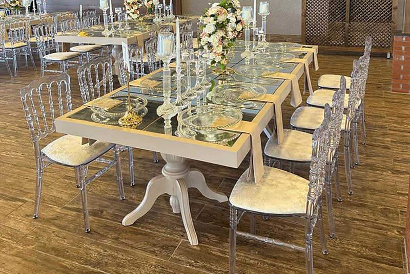 Esenler Pleksi Napolyon Masa Sandalye – Şeffaf ve Modern